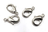 CL054 - 10 pcs. Silver Tone Lobster Clasps - 27mm x 15mm (1.06 inch) - Claw Clasps