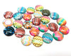 CA668 - 10 pcs Circle Retro Glass Round Dome Seals Tiles Cabochons - 12mm
