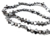 BD688 - 72 pcs. - 8mm Dark Silver Tone Hematite Bicone Beads - 15 inch strand - Hole: 0.9mm - 8mm x 4mm