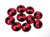 CA362 - 10 pcs. Buffalo Check - Red and Black - Circle Glass Round Dome Seals Tiles Cabochons - 12mm