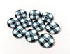 CA360 - 10 pcs. Buffalo Check - White and Black - Circle Glass Round Dome Seals Tiles Cabochons - 12mm