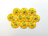 CA352  - 10 pcs Circle Bee Glass Round Dome Seals Tiles Cabochons - 12mm - Yellow