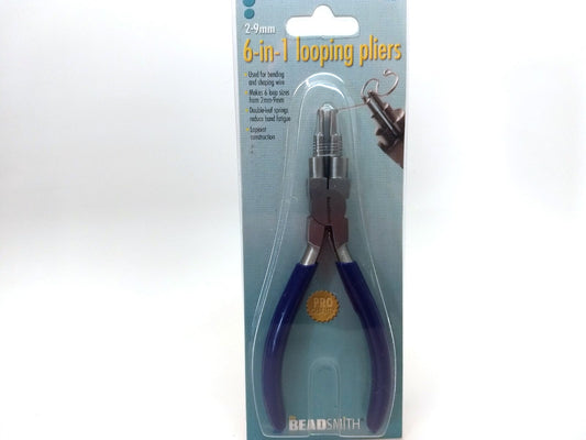 T033 - 6-in-1 Looping Pliers - BeadSmith - 6 in - Can loop 6 sizes, from 2mm-9mm! For bending and shaping wire