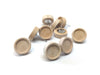 E201 - 10 pcs. Stainless Steel Earring Posts Studs Settings Bezels Cabochons Tacks - 12mm Glue Pad Setting - Silver Tone - Wood Bezel - with Hole