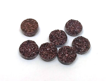 CA311 - 10 pcs Druzy Resin Embellishment Cabochons Sparkly Brown - 12mm