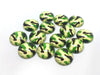 GT013 - 10 pcs Circle Camouflage Pattern Glass Round Dome Seals Tiles Cabochons - 10mm - Green Yellow