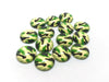GT001 - 10 pcs Circle Camouflage Pattern Glass Round Dome Seals Tiles Cabochons - 12mm - Green Yellow