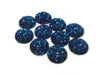 CA048 - 10 pcs Druzy Resin Embellishment Cabochons Dark Blue Navy - 14mm - Dome Circle