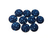 CA048 - 10 pcs Druzy Resin Embellishment Cabochons Dark Blue Navy - 14mm - Dome Circle