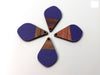 P1099 - 4 pcs. Purple Resin and Wood Teardrop Flat Pendant - 28mm x 18mm - (1.1" x 0.71") - SMALL - Great for Earrings and Necklaces!