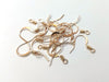E251B - 100 pcs Copper 14K Gold Plated Earring Hooks with Spring - 17mm x 17mm - Hole Size: 1.6mm
