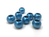 BD271 - 75 pcs Blue Matte Acrylic Smooth Ball Spacer Beads - 12mm - Large Hole: 6mm - Fits European Cords and Paracord!