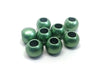 BD535 - 75 pcs Green Matte Acrylic Smooth Ball Spacer Beads - 12mm - Large Hole: 6mm - Fits European Cords and Paracord!