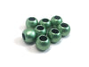 BD535 - 75 pcs Green Matte Acrylic Smooth Ball Spacer Beads - 12mm - Large Hole: 6mm - Fits European Cords and Paracord!