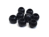 BD538 - 75 pcs Black Matte Acrylic Smooth Ball Spacer Beads - 12mm - Large Hole: 6mm - Fits European Cords and Paracord!