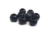 BD538 - 75 pcs Black Matte Acrylic Smooth Ball Spacer Beads - 12mm - Large Hole: 6mm - Fits European Cords and Paracord!