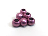 BD648 - 75 pcs Pink Matte Acrylic Smooth Ball Spacer Beads - 12mm - Large Hole: 6mm - Fits European Cords and Paracord!