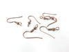 E808 - 50 pcs 304 Stainless Steel Rose Gold Plated Earring Hooks with Spring and Ball - 22mm x 17mm - Hole Size: 2.3mm - Perpendicular Loop