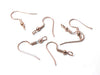 E808 - 50 pcs 304 Stainless Steel Rose Gold Plated Earring Hooks with Spring and Ball - 22mm x 17mm - Hole Size: 2.3mm - Perpendicular Loop