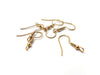 E807 - 50 pcs 304 Stainless Steel Gold Plated Earring Hooks with Spring and Ball - 22mm x 17mm - Hole Size: 2.3mm - Perpendicular Loop