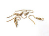 E807A - 10 pcs 304 Stainless Steel Gold Plated Earring Hooks with Spring and Ball - 22mm x 17mm - Hole Size: 2.3mm - Perpendicular Loop