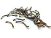 BD807 - 200 pcs. Antique Bronze Noodle Tube Long Thin Smooth Twisted Curved Beads - 26mm x 2mm (1" x 1/8") - Made of Copper! Hole:1.5mm