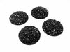 RC0033 - 4 pcs Druzy Resin Embellishment Cabochons Black - 30mm (1.18 inch) - Dome Style