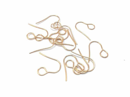 E818A - 20 pcs 304 Stainless Steel Earring Hooks with Loop Hole - 19mm x 14mm - Large Loop: 6mm - Gold