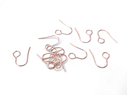 E819 - 50 pcs 304 Stainless Steel Earring Hooks with Loop Hole - 19mm x 14mm - Large Loop: 6mm - Rose Gold