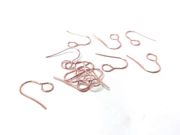 E819 - 50 pcs 304 Stainless Steel Earring Hooks with Loop Hole - 19mm x 14mm - Large Loop: 6mm - Rose Gold