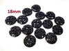 RC0039 - 10 pcs Druzy Resin Embellishment Cabochons Black - 18mm - Shimmer Style