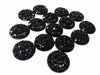 RC0039 - 10 pcs Druzy Resin Embellishment Cabochons Black - 18mm - Shimmer Style