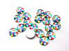 GC007 - 10 pcs Circle Rainbow Mosaic Glass Round Dome Seals Tiles Cabochons - 8mm