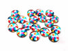 GC007 - 10 pcs Circle Rainbow Mosaic Glass Round Dome Seals Tiles Cabochons - 8mm