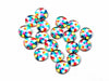 GC007 - 10 pcs Circle Rainbow Mosaic Glass Round Dome Seals Tiles Cabochons - 8mm
