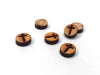 WP0002 - 10 pcs Wood Engraved Cabochons - Cross - 12mm - Flat Coin Circle