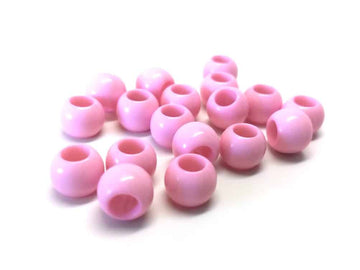 BD829 - 100 pcs Light Pink Smooth Ball Spacer Beads - 10mm - Large Hole: 4.7mm - Fits European Cords and Paracord!
