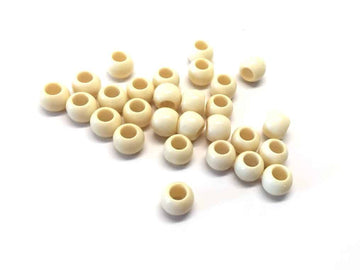 BD837 - 100 pcs Beige Smooth Ball Spacer Beads - 10mm - Large Hole: 4.7mm - Fits European Cords and Paracord!