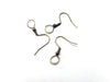 E848B - 1000 pcs Antique Bronze Earring Hooks with Spring and Ball - 25mm x 20mm - Parallel Loop  - Large Loop: 7mm