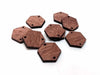 WP0007 - 6 pcs. Brown Wood Hexagon Flat Connectors – 20mm x 18mm