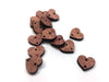 WP0010 - 6 pcs. Brown Wood Heart Flat Connectors – 15mm x 13mm