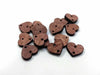 WP0010 - 6 pcs. Brown Wood Heart Flat Connectors – 15mm x 13mm