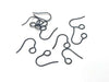 E853 - 50 pcs 304 Stainless Steel Earring Hooks with Loop Hole - 19mm x 14mm - Large Loop: 6mm - Black