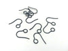 E853 - 50 pcs 304 Stainless Steel Earring Hooks with Loop Hole - 19mm x 14mm - Large Loop: 6mm - Black