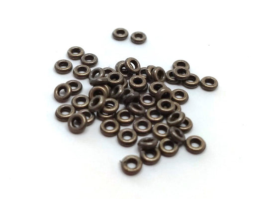 JR0004 - 100 pcs Antique Bronze Soldered Closed Jump Rings - 4mm - 16 Gauge (1.2mm Thick)