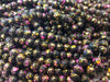 BD844 - 130 pcs Black Pink Gold Pearl Glass Painted Round Loose Beads - 6mm - Hole: 1mm - 31.4" strand