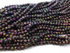 BD844 - 130 pcs Black Pink Gold Pearl Glass Painted Round Loose Beads - 6mm - Hole: 1mm - 31.4" strand