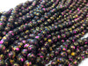 BD844 - 130 pcs Black Pink Gold Pearl Glass Painted Round Loose Beads - 6mm - Hole: 1mm - 31.4" strand