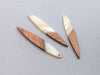 RW0035 - 4 pcs. Starry White Resin and Wood Mandorla Flat Pendant - 43mm x 7mm - Great for Earrings and Necklaces!