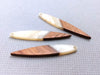 RW0035 - 4 pcs. Starry White Resin and Wood Mandorla Flat Pendant - 43mm x 7mm - Great for Earrings and Necklaces!